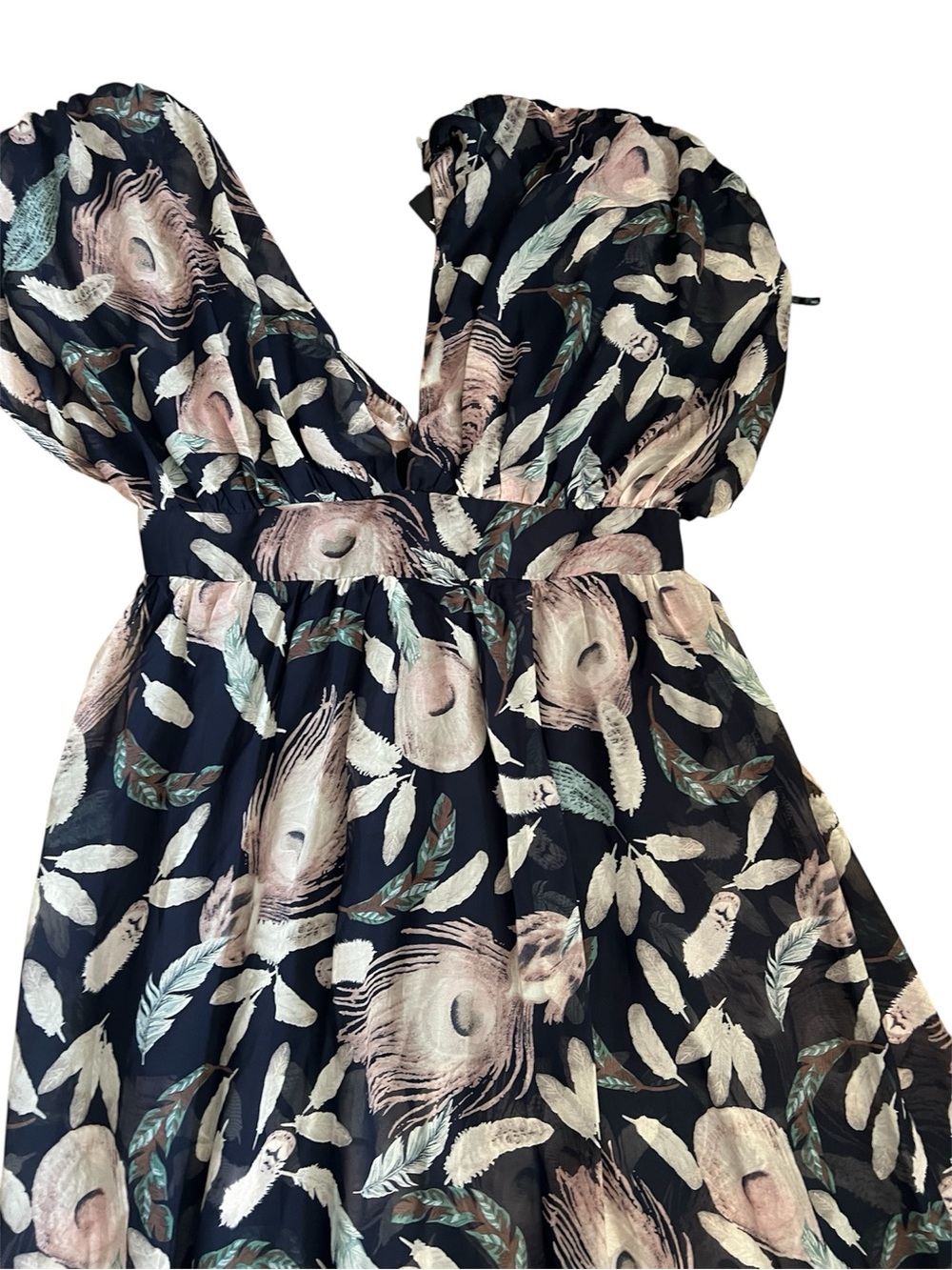 Fashion Nova Farrah Floral Maxi Dress NWT Blue Combo Boho V-Neck Size - Picture 6 of 10